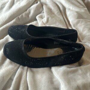 Vince Camuto shimmer flats black shiny girls 4